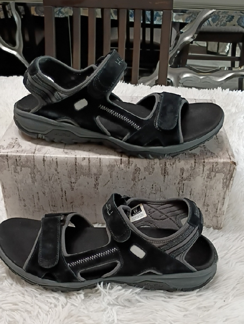 New KURU Tread Black Adjustable Orthopedic Hiking Sandals Men's SZ 13